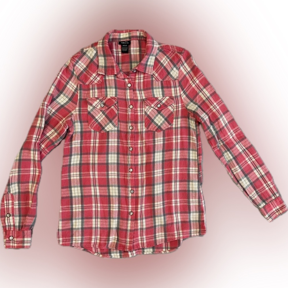 Rue21 Cotton Plaid Flannel Womens M